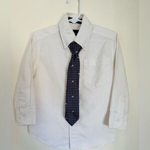 Boys Arrow Shirt and Cat & Jack Adjustable Tie, Shirt Size 4, Tie Size S/M